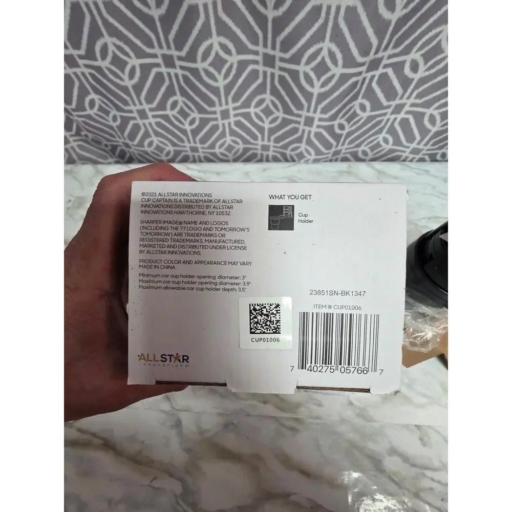 Sharper Image 'Cup Captain' 2 in 1 Cup Holder NIB